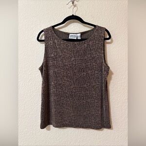 CHICO'S Design Sz 3 XL Brown Abstract Tank Top Slinky Stretch Animal Print